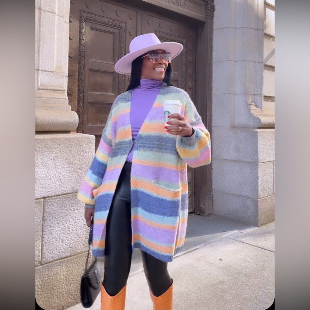 Striped Multicolor Women's cardigan- Worn once